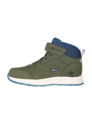 Trollkids Wanderschuh Mid Cut Stavanger XT in moss/blue