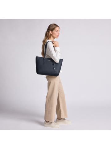 Lazarotti Bologna Leather XL Shopper Tasche Leder 35 cm in navy