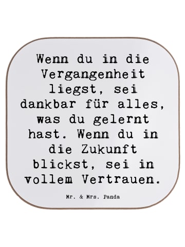 Mr. & Mrs. Panda Tischschoner Spruch Freude und Vertrauen mit Sp... in Weiß