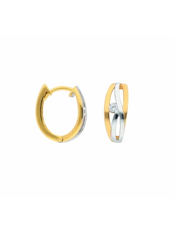 Adeliás Damen 333 Gold Ohrringe / Creolen mit Zirkonia in gold