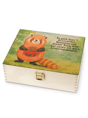 Mr. & Mrs. Panda teedose holz Roter Panda Design mit Spruch in Weiß