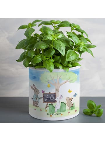 Mr. & Mrs. Panda Großer Blumentopf Ostern Hasenschule ohne Spruch in Weiß