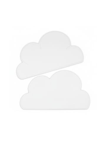 relaxdays 2 x Platzdeckchen "Wolke" in Weiß - (B)47,5 x (T)26,5 cm