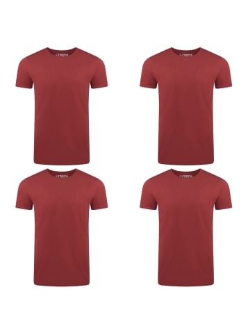 riverso  T-Shirt RIVAaron O-Neck 4er Pack in Rot