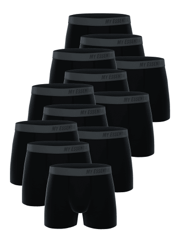 Unbekannt Boxershorts My Essential 12 Pack Boxers Cotton Bio in Black