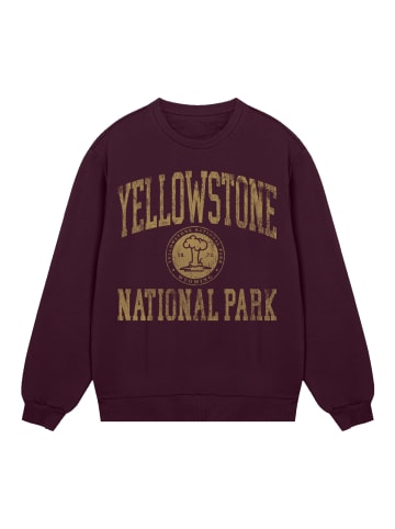 F4NT4STIC Sweatshirt US National Parks Yellowstone Wyoming in maroon