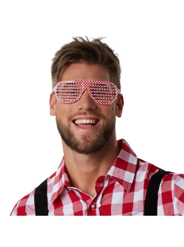 tectake Partybrille in Einheitsgröße, rot/weiß