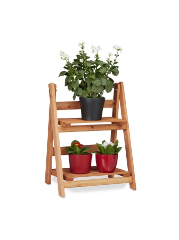 relaxdays Blumentreppe in Braun - (B)41 x (H)51 x (T)25 cm