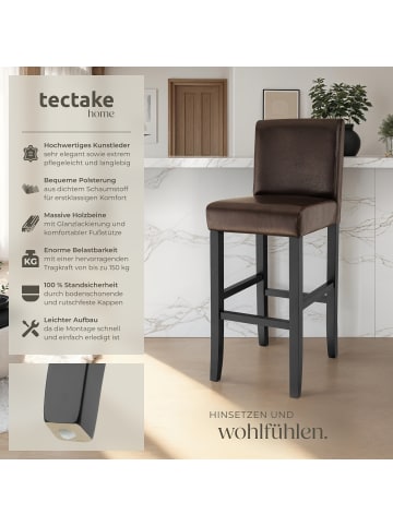 tectake Barstuhl aus Kunstleder, gepolstert mit Rückenlehne