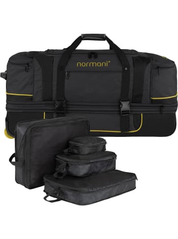 normani Reisetrolley 120-150 L mit Kleidertaschen in Schwarz/Gelb