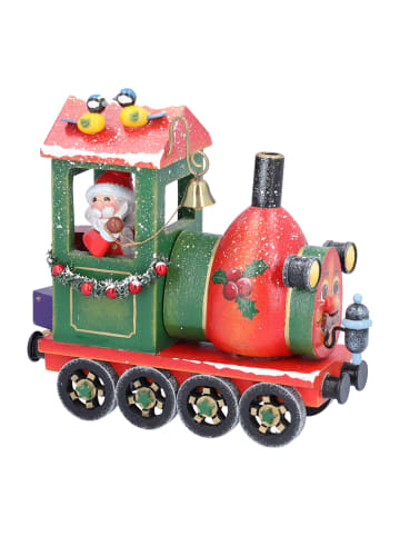 Käthes Original Räuchermännchen Lokomotive mit Weihnachtsmann, Duftl in bunt