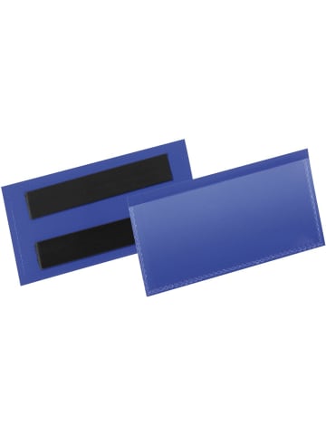 Durable Etikettentaschen magnetisch 100x38mm blau Packung mit 50 Stück