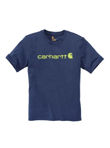 CARHARTT  Logo T-Shirt in dark cobalt blue heather