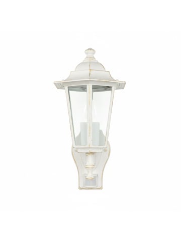 Licht-Erlebnisse Außen Wandlampe (B)17 x (H)39 cm in Weiß-Gold