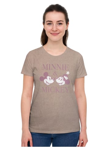 Disney Disney Minnie Mouse T-Shirt Minnie & Mickey Oberteil Shirt Top in braun