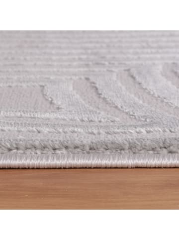 KADIMA DESIGN Teppich Kurzflor Waschbar 3D ILLER Strapazierfähig OEKO-TEX in Silber