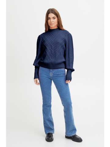 PULZ Jeans Strickpullover PZAMY - 50207167  Strickpullover mit Strukturmuster in Blau