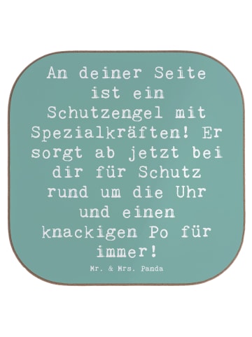 Mr. & Mrs. Panda Glasuntersetzer Spruch Schutz Schutzengel mit S... in Meeresbrise