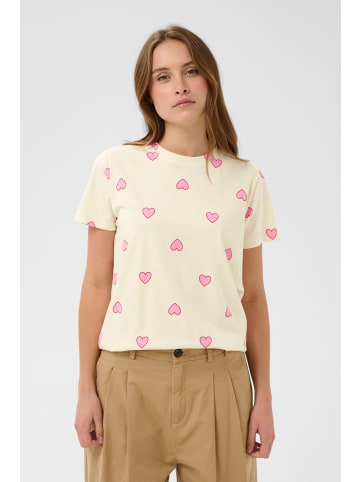 SAINT TROPEZ T-shirt PixilinaSZ Gerade Passform in Off White Bonbon Big Hearts