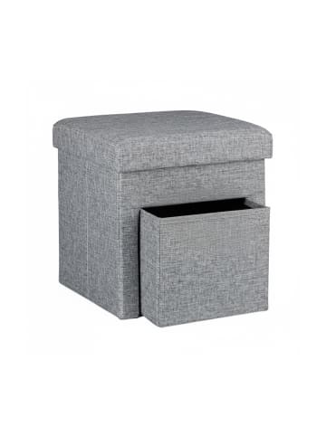 relaxdays Faltbarer Sitzhocker in Grau - (B)38 x (H)38 x (T)38 cm