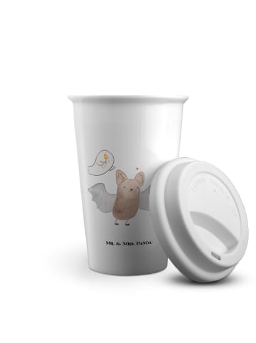 Mr. & Mrs. Panda ToGo Kaffeebecher Fledermaus Gespenster ohne Sp... in Weiß
