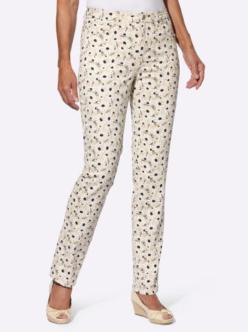 Sieh an! Stretch-Hose in sand-dunkelblau-bedruckt