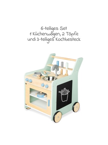 Pinolino 6-tlg. Kinderküche Kalle 1 Küchenwagen, in brown,green
