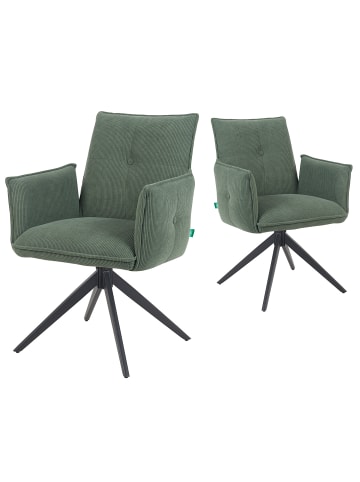 DUBI Möbel 2er-Set: Drehstuhl Mika-Nina in Grün - (B)60 x (H)88 x  (T)63 cm