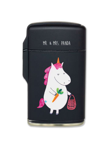 Mr. & Mrs. Panda Feuerzeug Einhorn Gemüse ohne Spruch in Schwarz