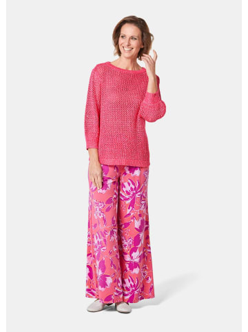 GOLDNER Femininer Pullover in Netzoptik mit Pailletten in pink