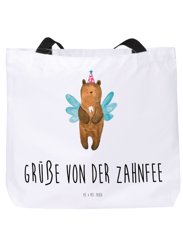Mr. & Mrs. Panda Tasche Bär Zahnfee mit Spruch in Weiß
