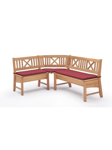 58 aufm Kessel ECKBANK Deborah 135 x 204 x 87 Massivholz Buche lackiert/Weinrot