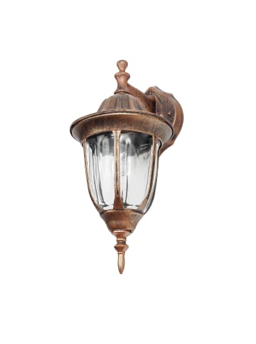 Licht-Erlebnisse Außen Wandlampe (B)16.5 x (H)35 cm in Kupfer Antik