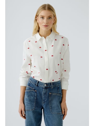 Oui Bluse in white red