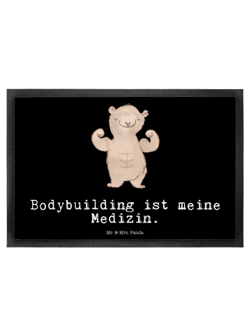 Mr. & Mrs. Panda Schmutzmatte Bär Bodybuilding mit Spruch in Schwarz