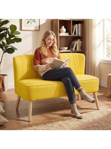 HOMCOM Sofa in Gelb 117L x 56,5B x 77H cm