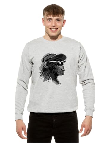 Cotton Prime® Sweatshirt Affe Cool Monkey mit Brille in Grau-Melange