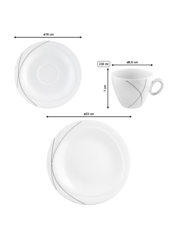 Seltmann Weiden 18er Set Kaffeeservice Trio Highline in weiß