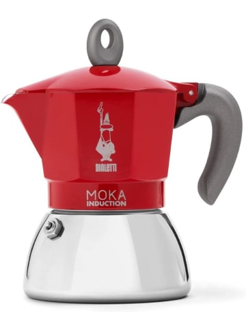 Bialetti New Moka Kaffeemaschine Induktionsgeeignet Aluminium/Stahl 4 Tassen rot