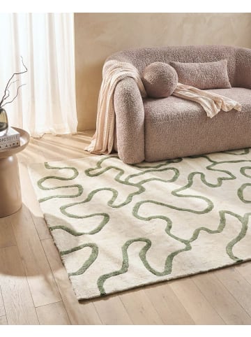 Beliani Kurzflor KAPPAR in Beige/Grün - (W) 160 x (L) 230 cm