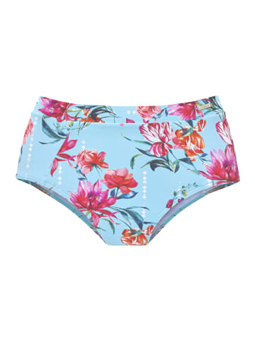 Sunseeker Highwaist-Bikini-Hose in hellblau-bedruckt