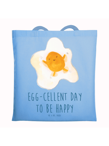 Mr. & Mrs. Panda Tote Bag Spiegelei Ei mit Spruch in Sky Blue
