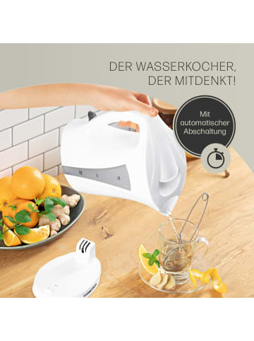 Gourmetmaxx GOURMETmaxx Wasserkocher mit Kalkfilter - 1,7l - weiß/grau