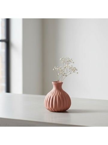 Boltze Keramikvase ESKO, handbemalt in Rosa, Ø 10 x (H) 13 cm