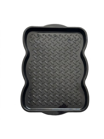 relaxdays 2x Schuhabtropfschale in Schwarz - (B)50 x (H)3 x (T)38 cm