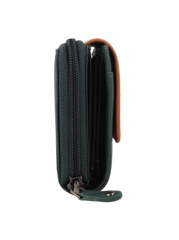 Greenburry Nappa Geldbörse RFID Schutz Leder 14 cm in green-tan