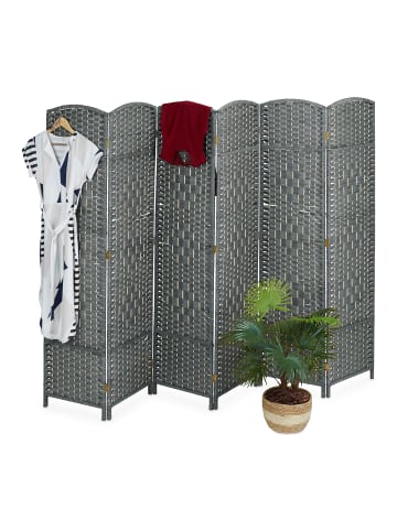 relaxdays Paravent in Grau - (B)240 x (H)170 cm