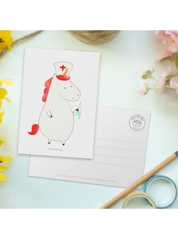 Mr. & Mrs. Panda bildkarte Einhorn Krankenschwester ohne Spruch in Weiß