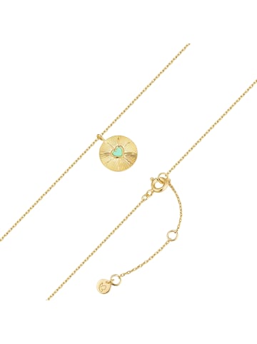 Glanzstücke München Kette Herz aus Sterling Silber mit Türkis (rek.) in gelbgold