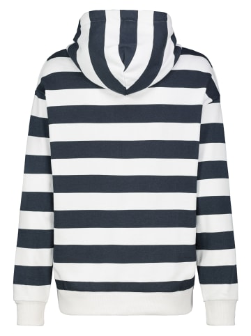 Sublevel Gestreifter Sweat Hoodie mit Design-Stickerei in Blau-3